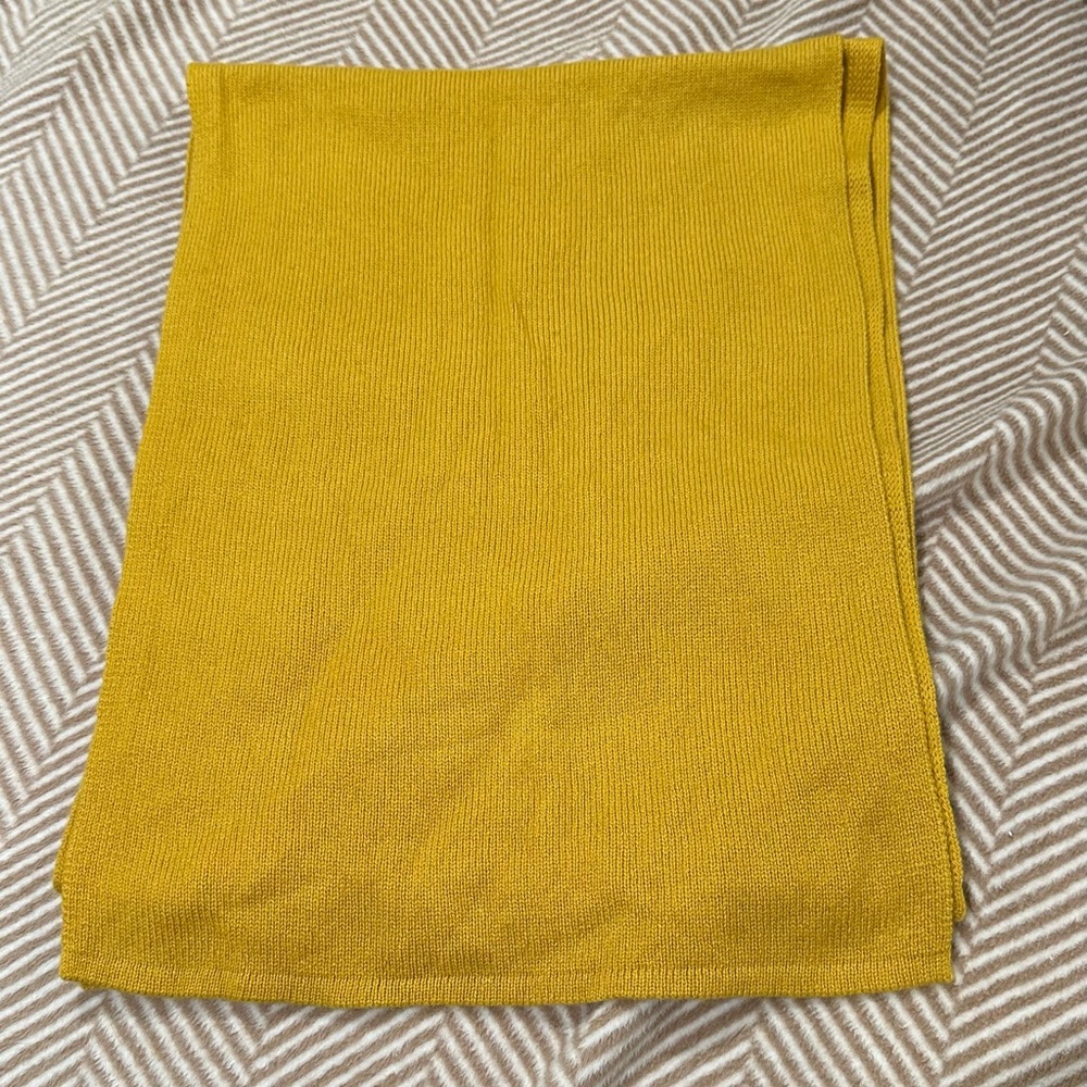Everlane Mustard Yellow Knit Scarf